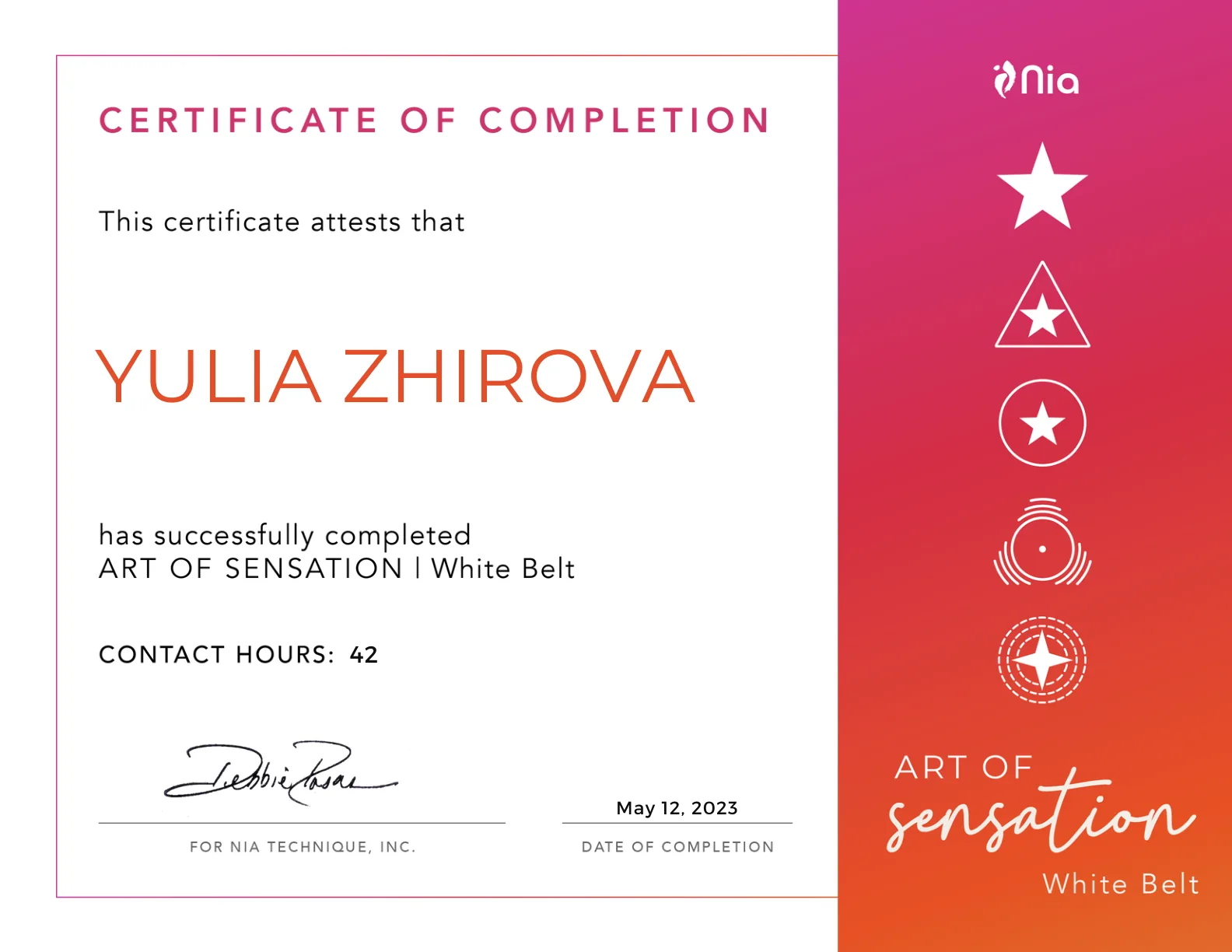 Art of Sensation, White Belt