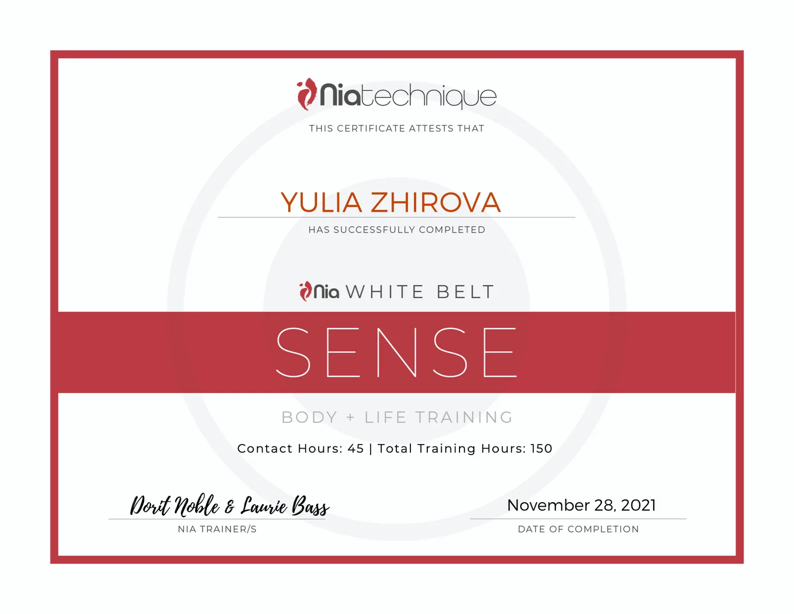 Nia White Belt Sense